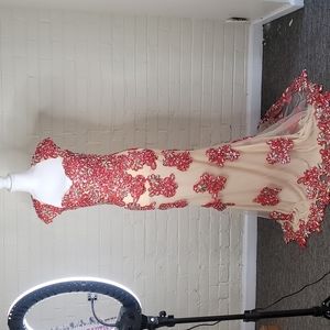 Angela & Alison Red Long Pageant or Prom Gown